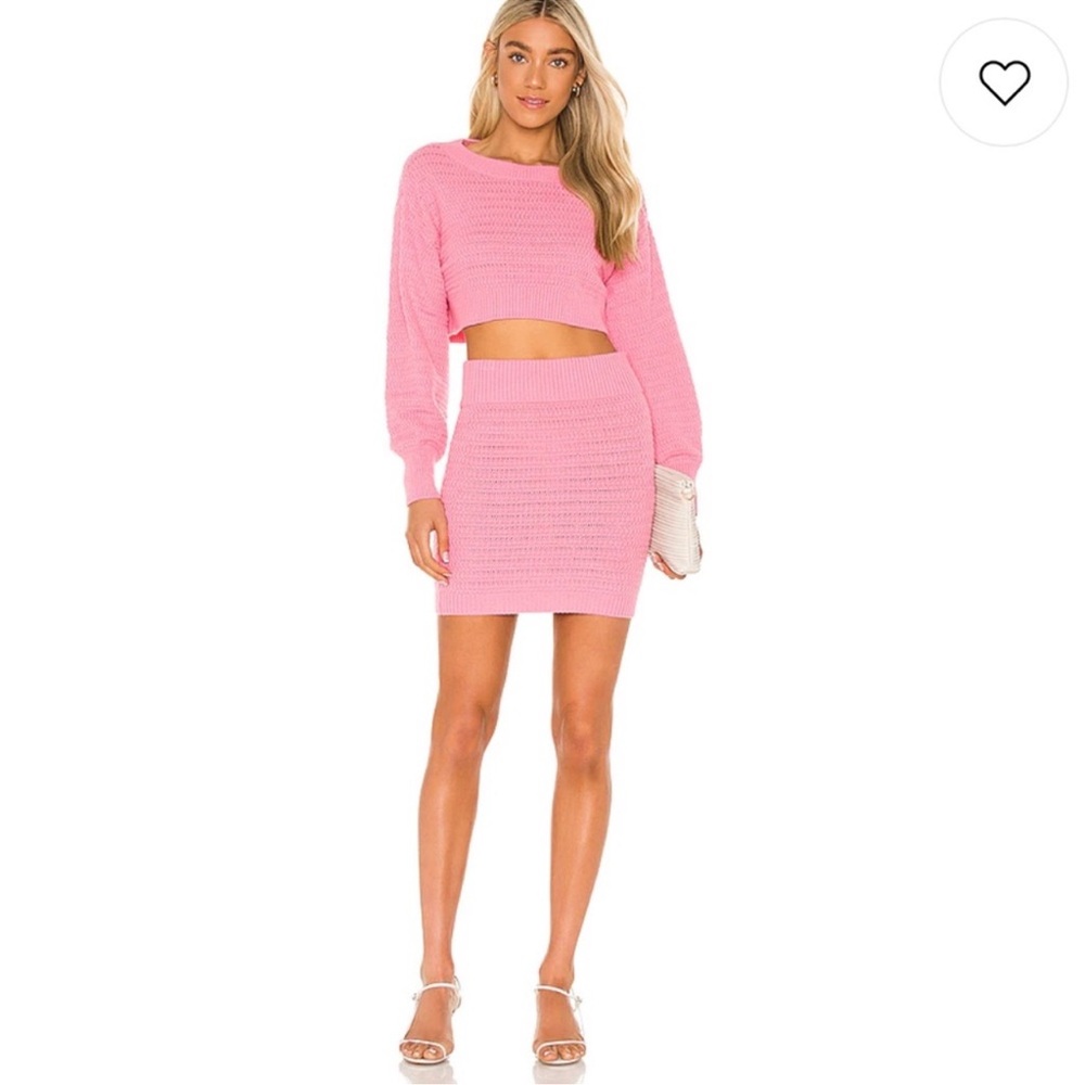 Majorelle Revolve Electric Pink Rhea Cropped Sweater
